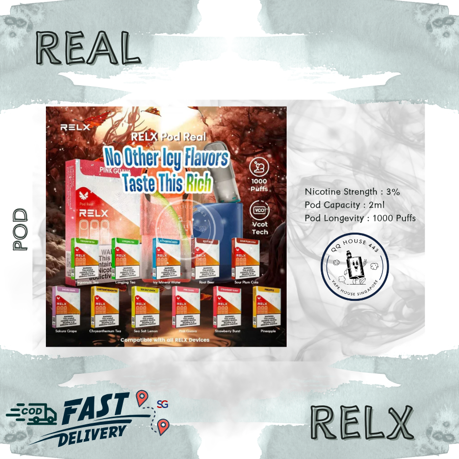 Relx Real Pod [Pack of 3] | Singapore Pod Islandwide Delivery  SG Vape  House QQ 443