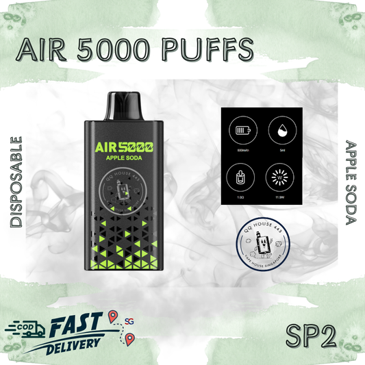 SP2 Air 5000 Disposable Vape β Apple Soda β Buy in Singapore | SG Vape House QQ 443