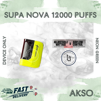 Neon Green Akso Supa Nova 12000 Puffs disposable vape