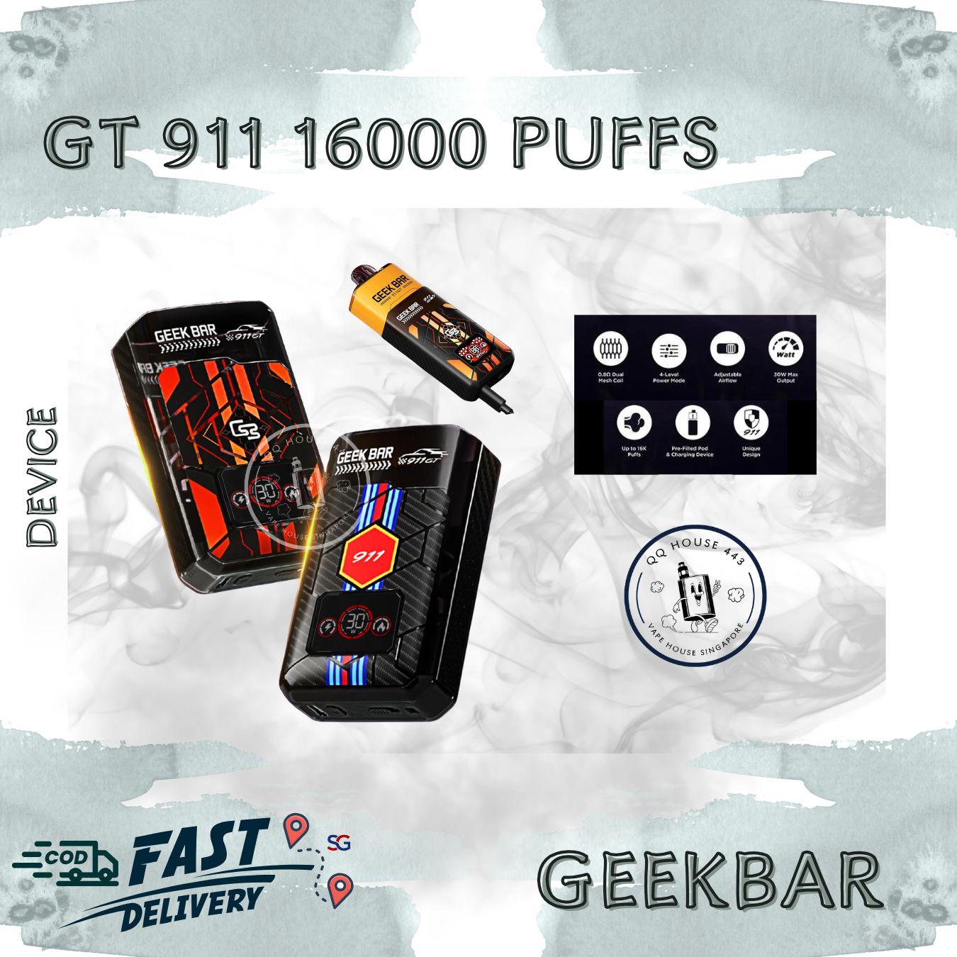 Geekbar GT911 16000 Puffs | Singapore Disposable Vape  SG Vape House QQ 443