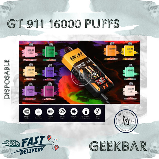 Geek Bar GT 911 16000 puffs vape device and flavor selection from SG VAPE HOUSE QQ 443