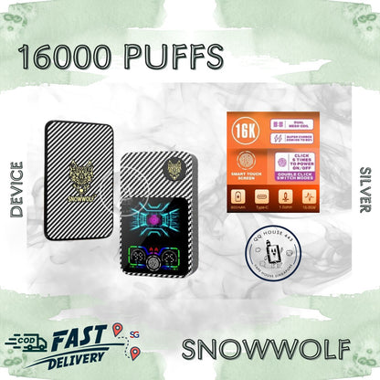 Snowwolf 16000 silver device | Buy vape in Singapore | SG VAPE HOUSE QQ 443