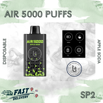 SP2 Air 5000 Disposable Vape – Apple Soda – Buy in Singapore | SG Vape House QQ 443
