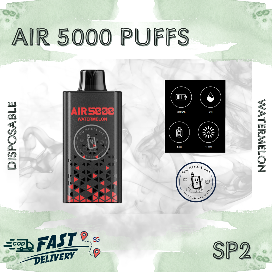 SP2 Air 5000 Disposable Vape – Watermelon – Buy in Singapore | SG Vape House QQ 443