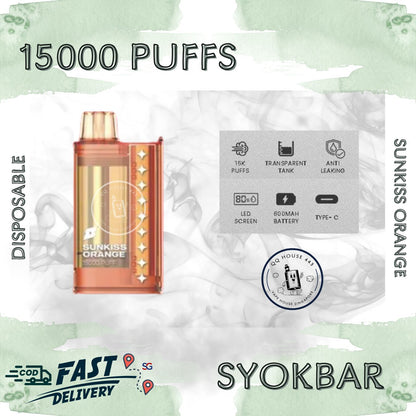 Syokbar 15000 disposable vape – Sunkiss Orange – Buy in Singapore | SG Vape House QQ 443