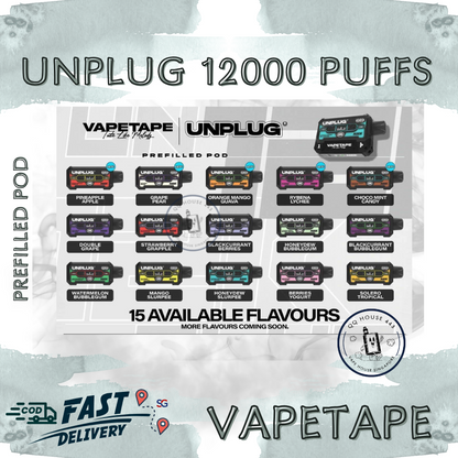 Vapetape Unplug/Offgrid 12000 Puffs disposable vape singapore
